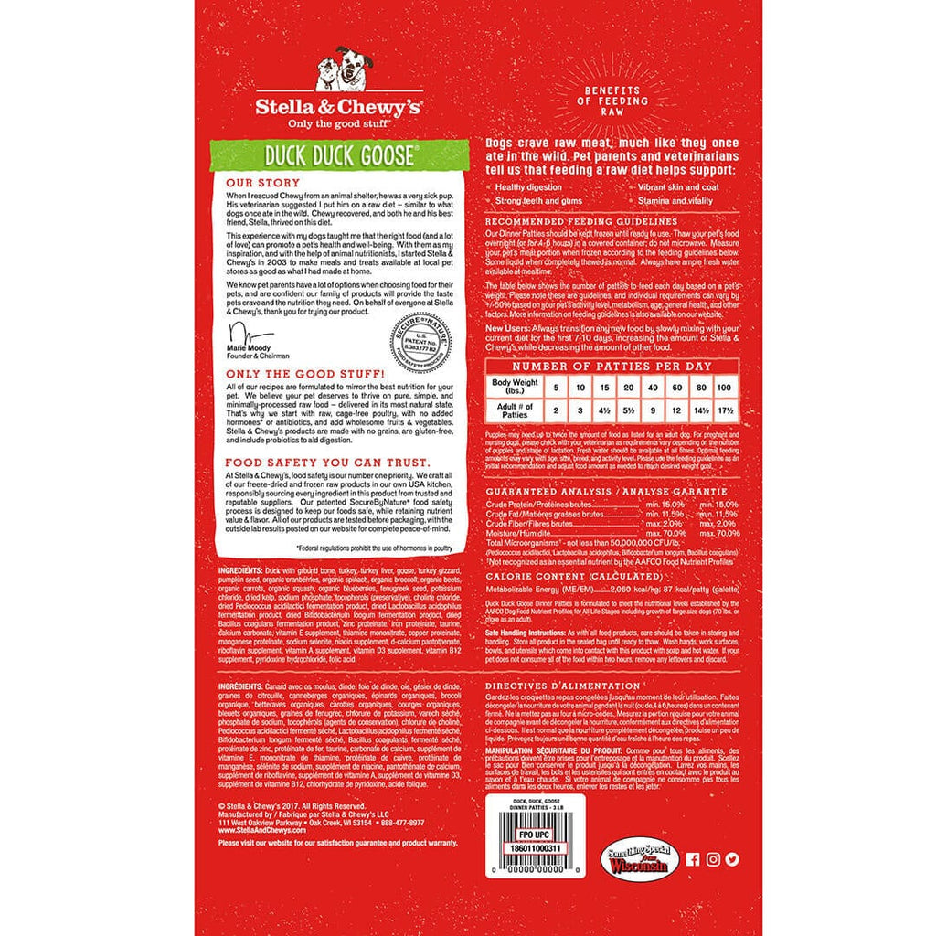 Duck Duck Goose Frozen Raw Dinner Patties