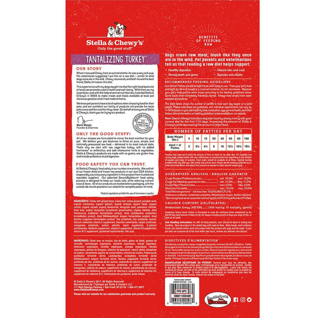Tantalizing Turkey Frozen Raw Dinner Patties