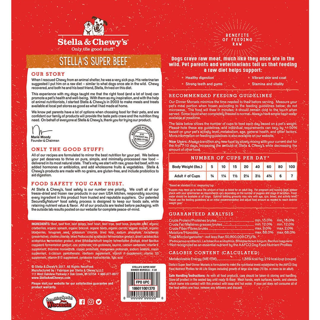 Stella’s Super Beef Frozen Raw Dinner Morsels