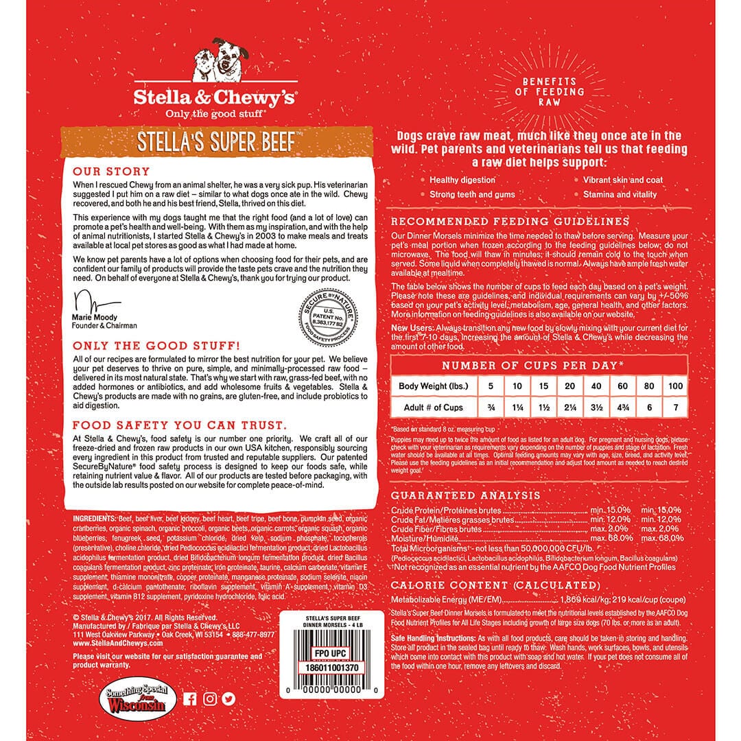 Stella’s Super Beef Frozen Raw Dinner Morsels