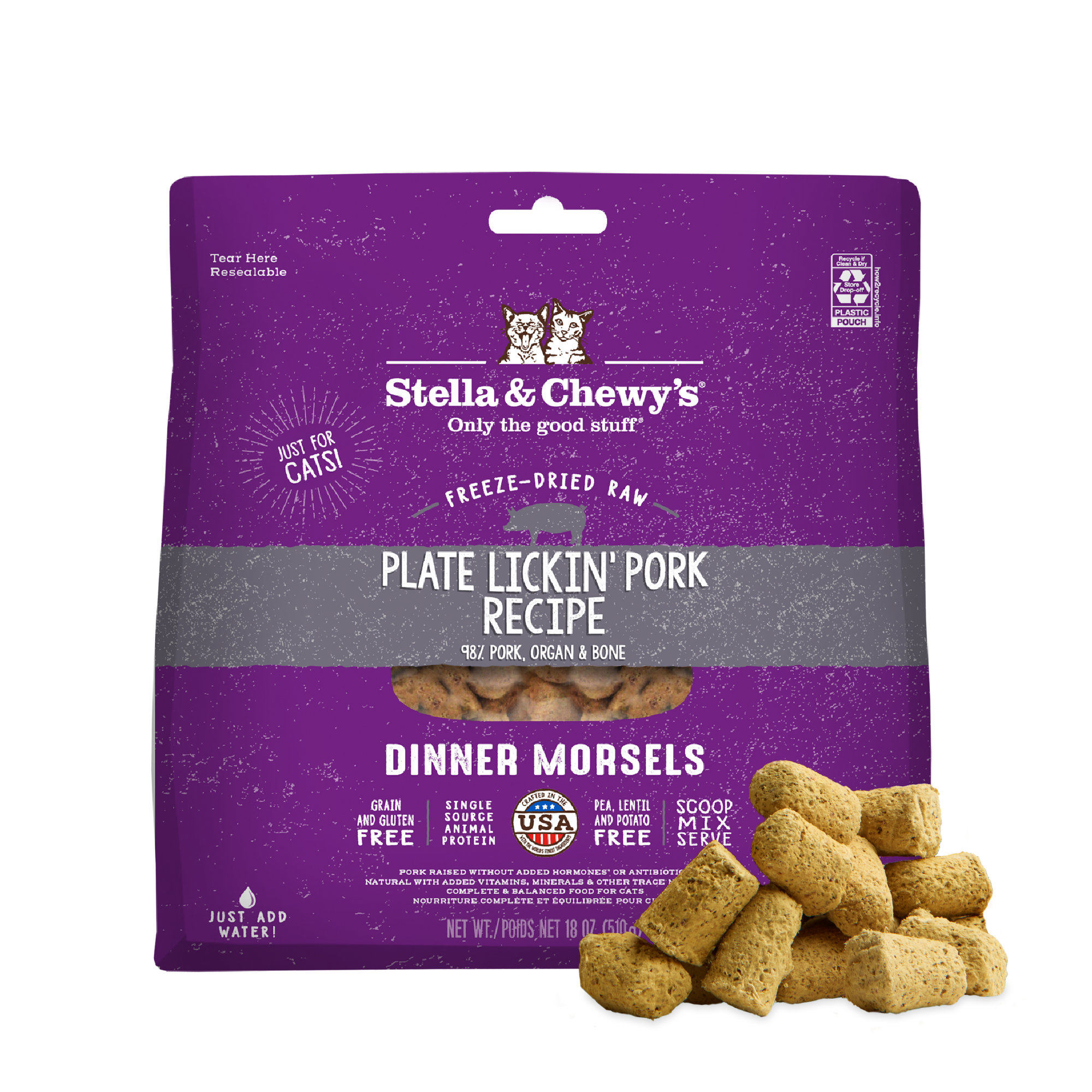 Plate Lickin' Pork Freeze-Dried Raw Dinner Morsels