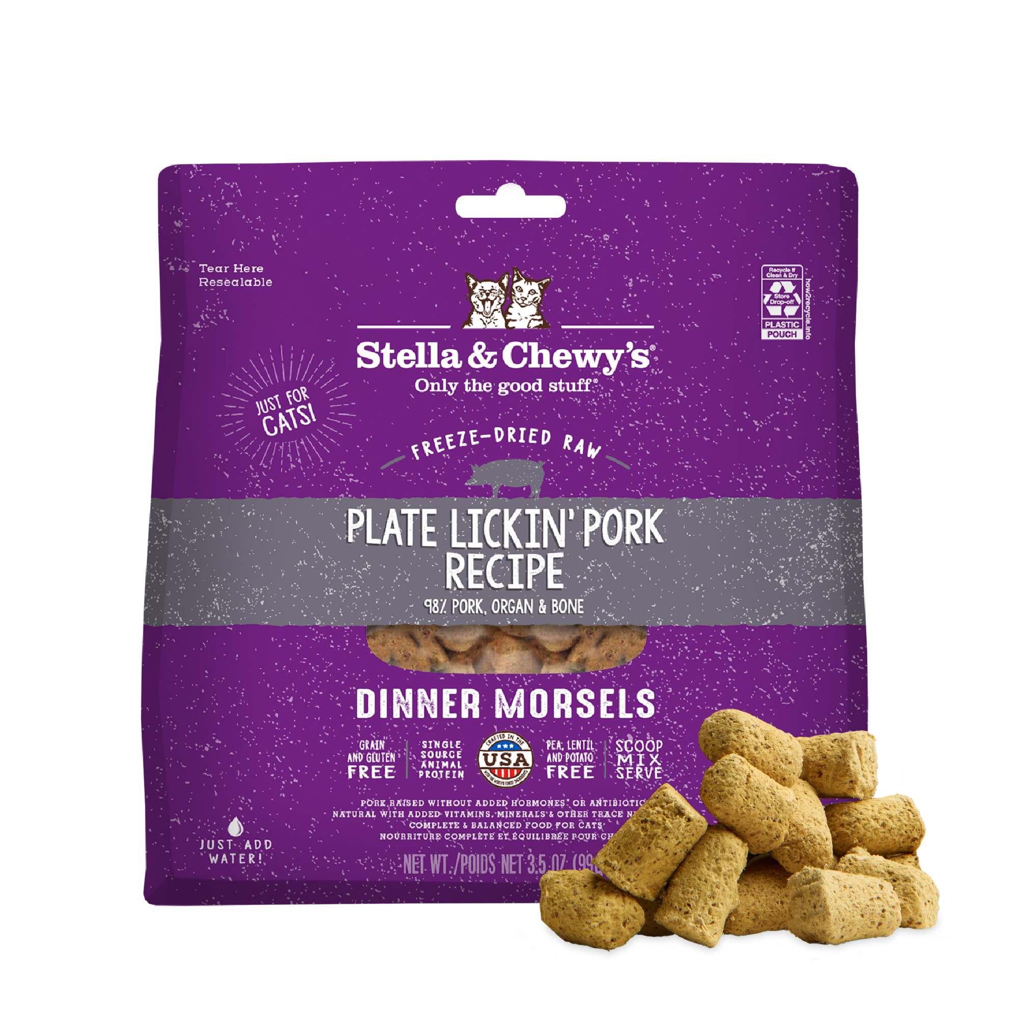 Plate Lickin' Pork Freeze-Dried Raw Dinner Morsels