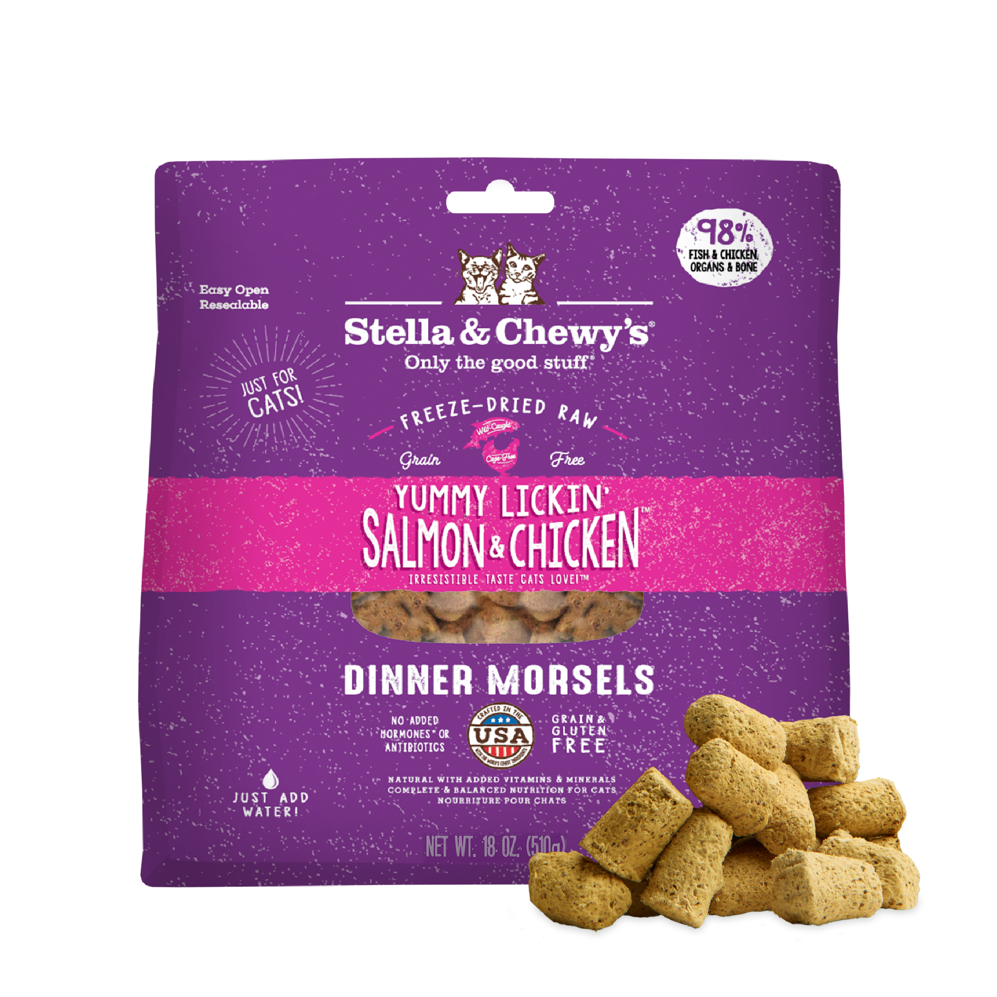 Yummy Lickin’ Salmon & Chicken Freeze-Dried Raw Dinner Morsels