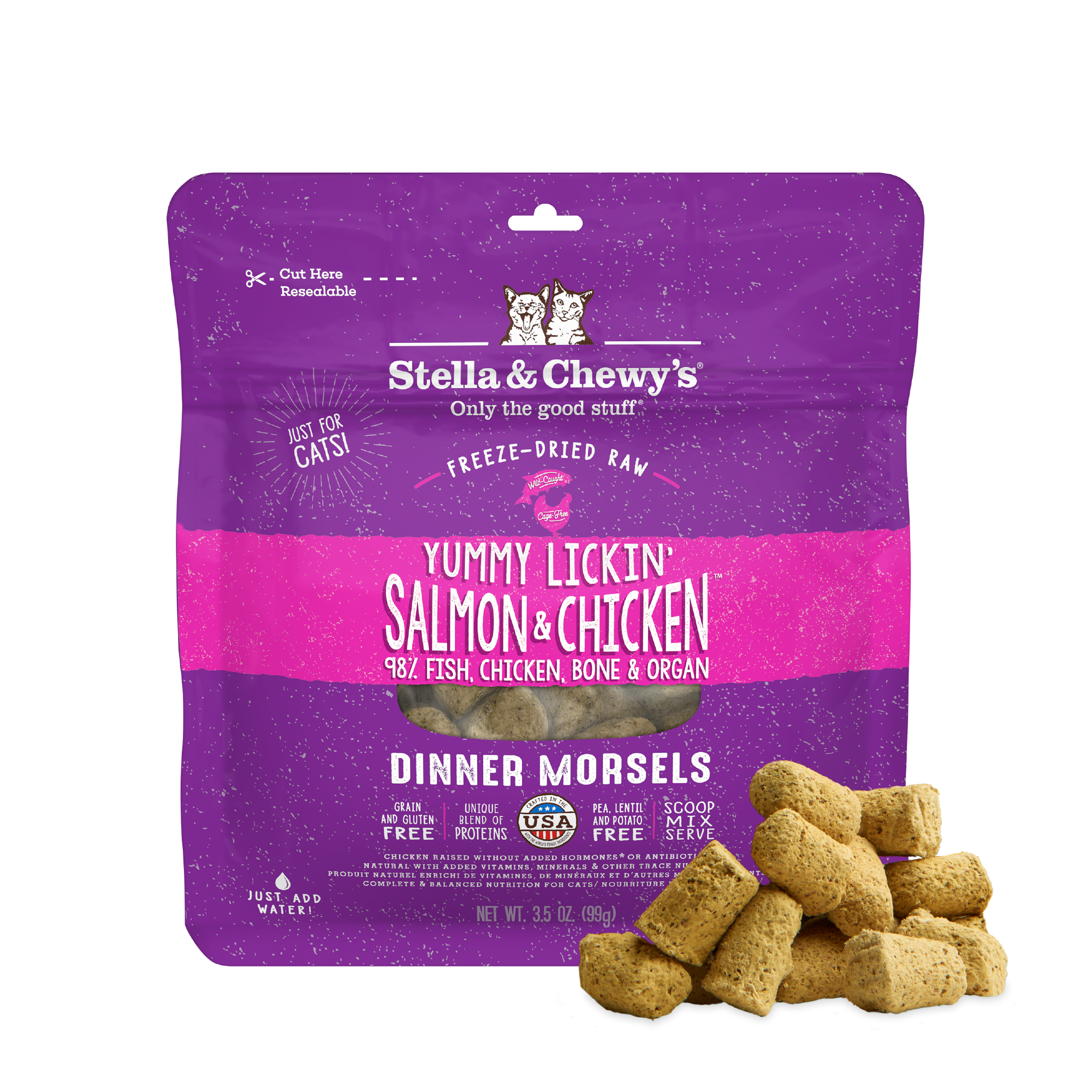 Yummy Lickin’ Salmon & Chicken Freeze-Dried Raw Dinner Morsels