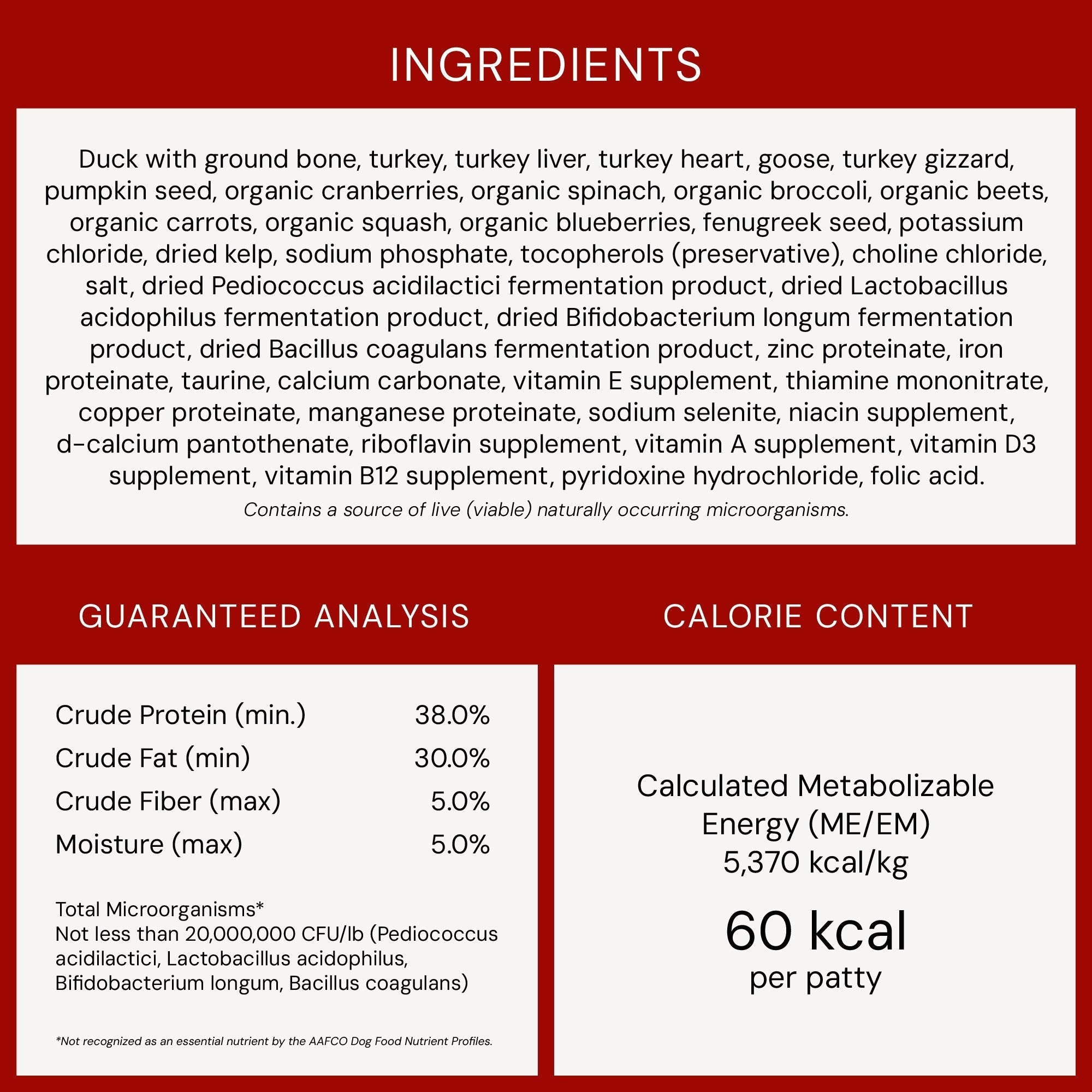 Duck Duck Goose Freeze-Dried Raw Dinner Patties