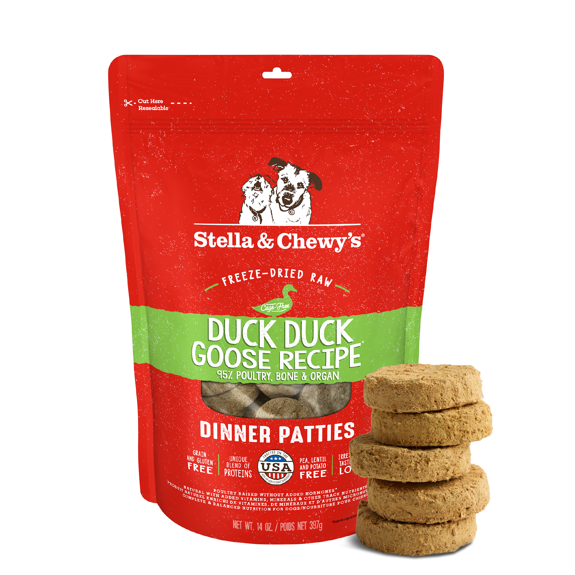 Duck Duck Goose Freeze-Dried Raw Dinner Patties