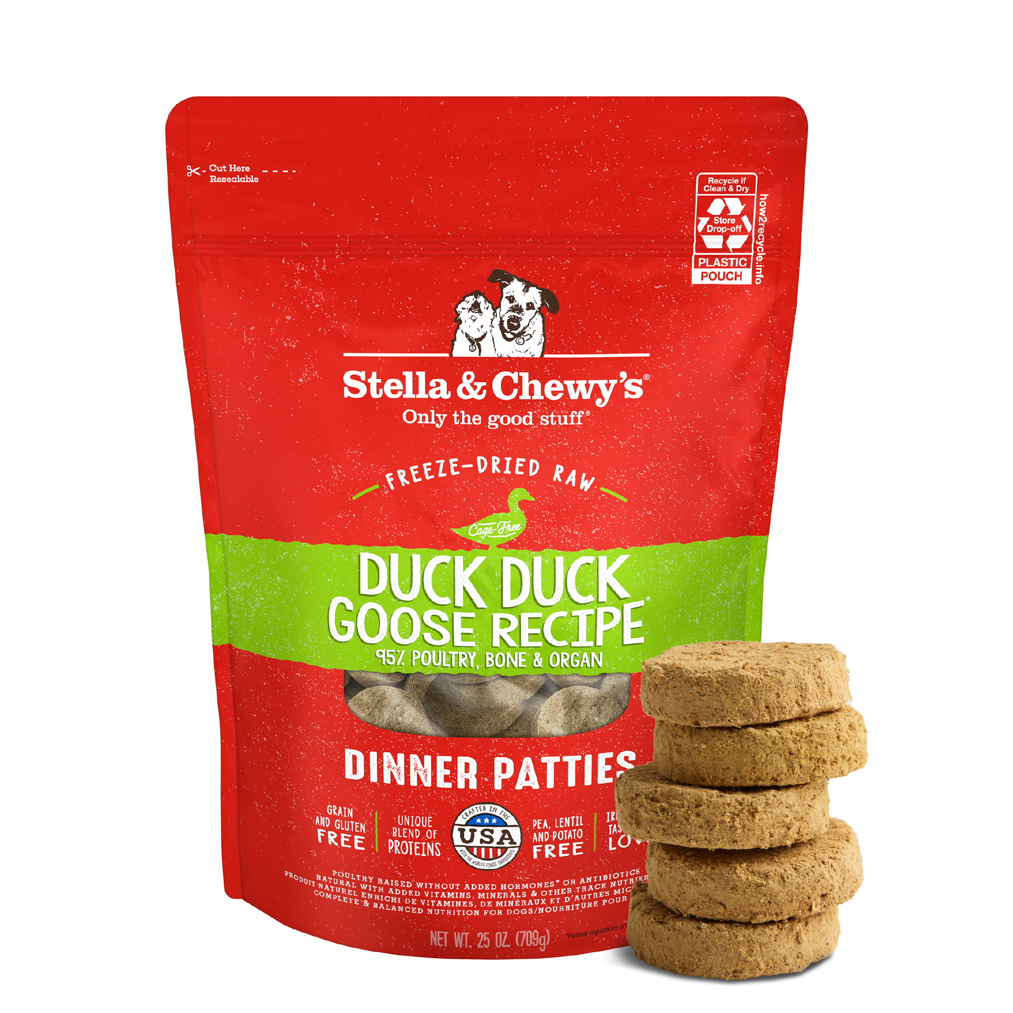 Duck Duck Goose Freeze-Dried Raw Dinner Patties
