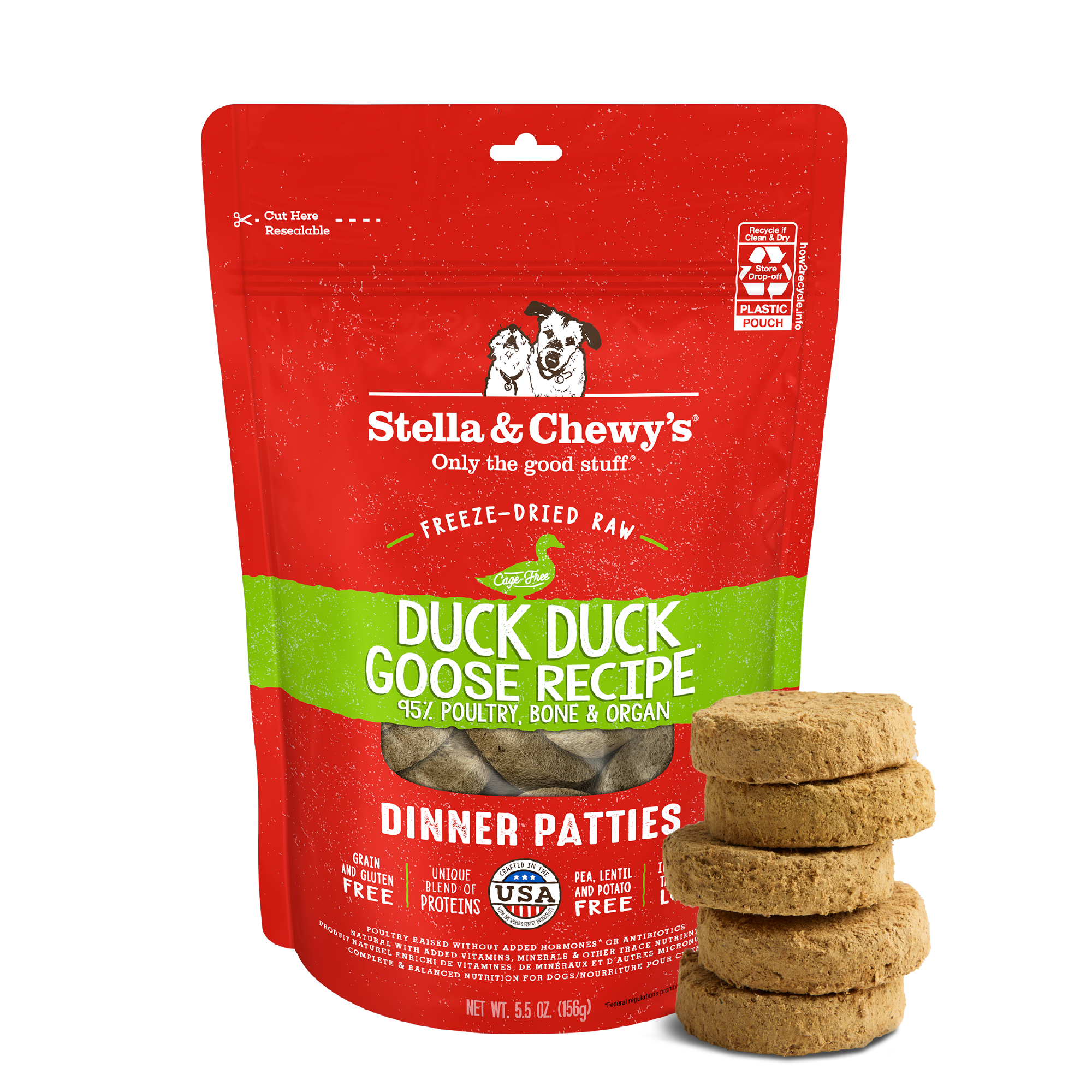 Duck Duck Goose Freeze-Dried Raw Dinner Patties
