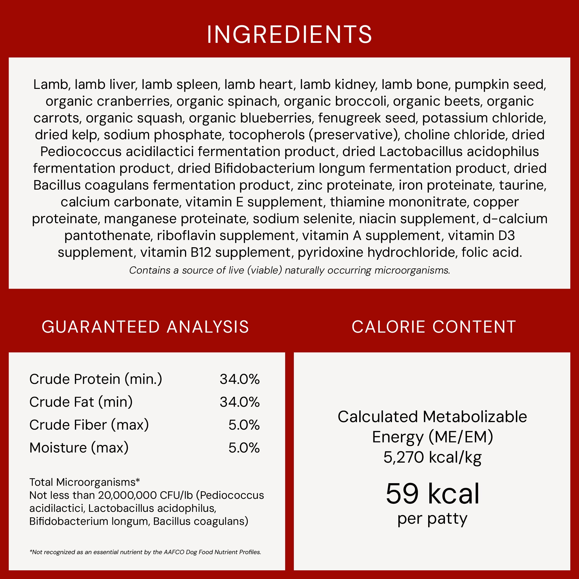 Dandy Lamb Freeze-Dried Raw Dinner Patties