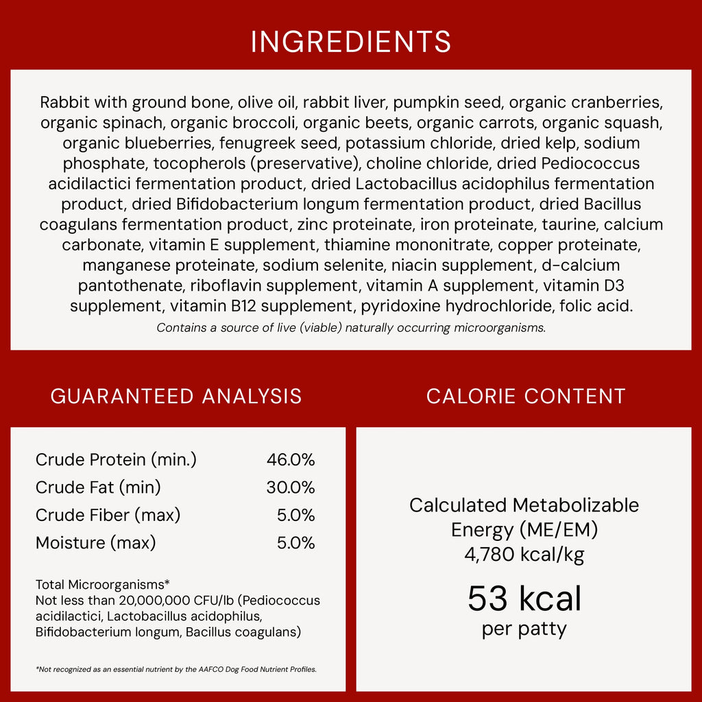 Absolutely Rabbit Freeze-Dried Raw Dinner Patties