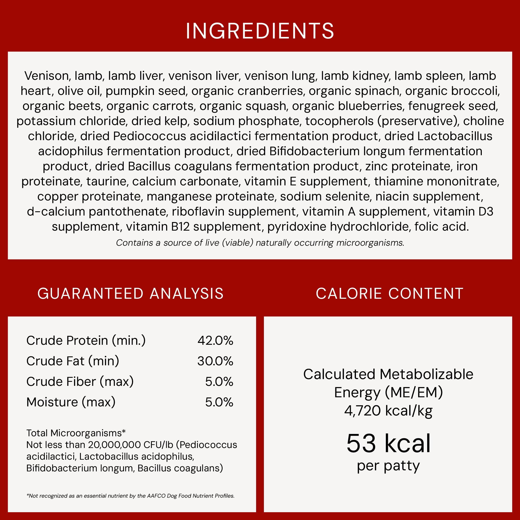 Venison Blend Freeze-Dried Raw Dinner Patties