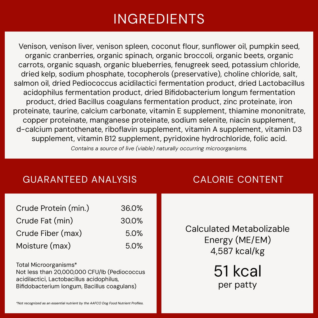 Simply Venison Freeze-Dried Raw Dinner Patties
