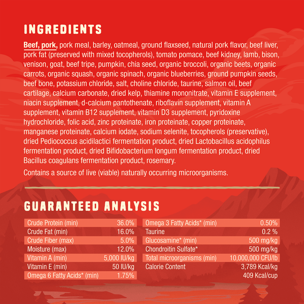 Wild Red Raw Blend Wholesome Grains Red Meat Recipe