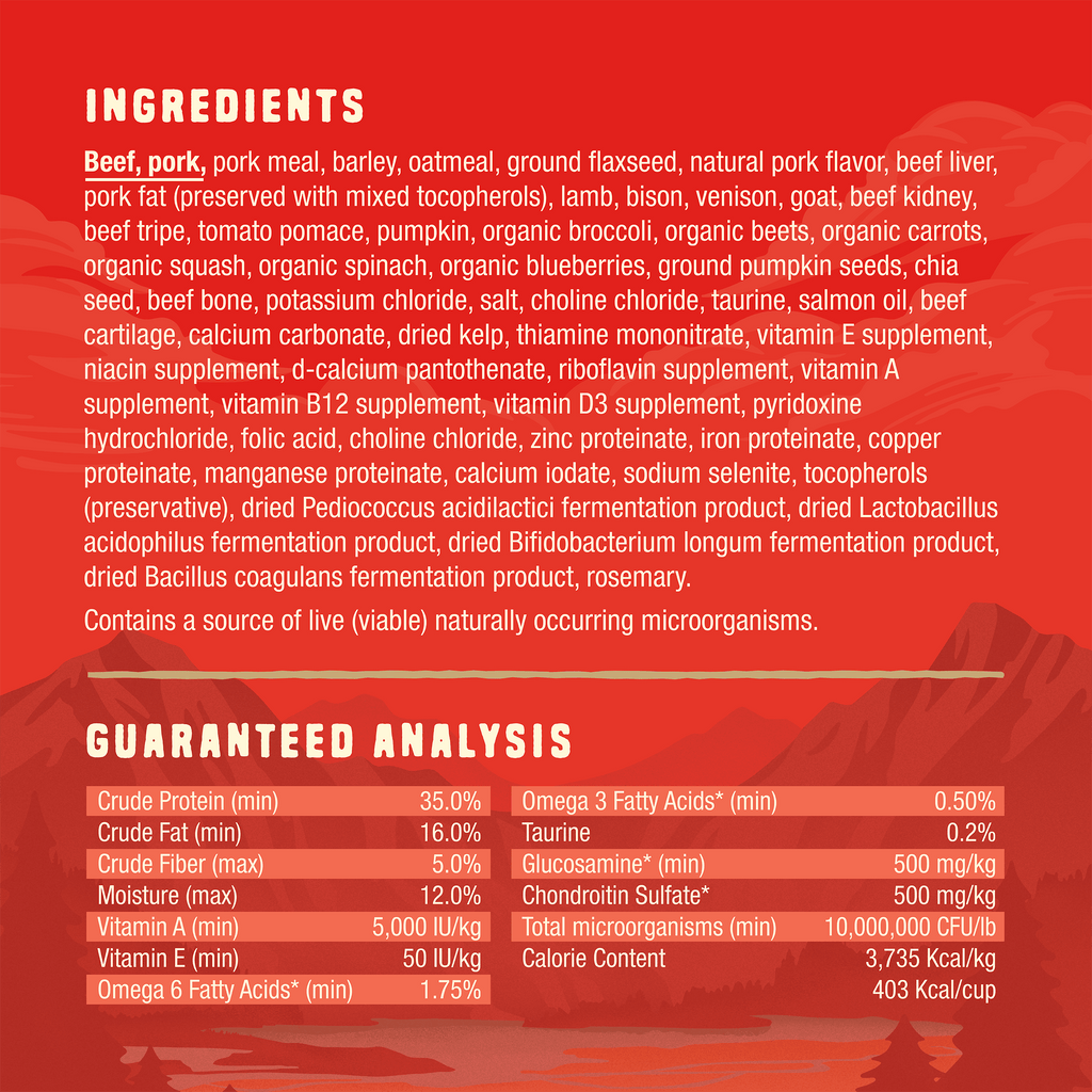 Wild Red Raw Coated Wholesome Grains Red Meat Recipe