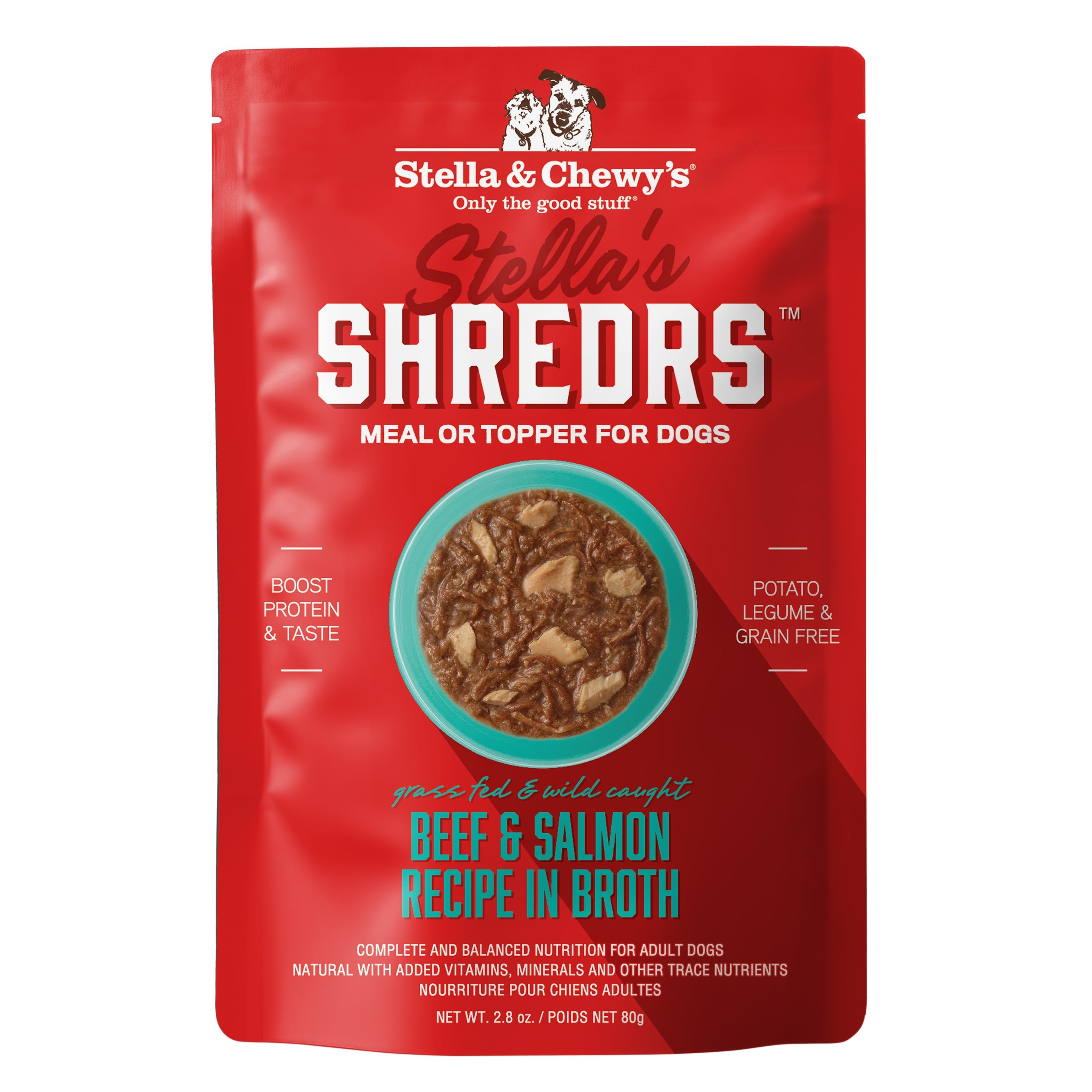 Stella's Shredrs Beef & Salmon Recipe in Broth