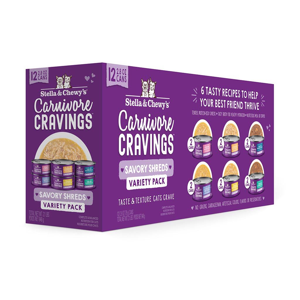 Carnivore Cravings Savory Shreds 2.8 oz Canned Variety Pack